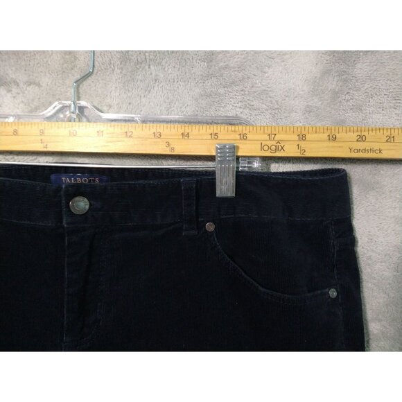 Talbots Pants Womens 18W Petite Black Corduroy Signature Boot Mid Rise Stretch - Picture 3 of 10